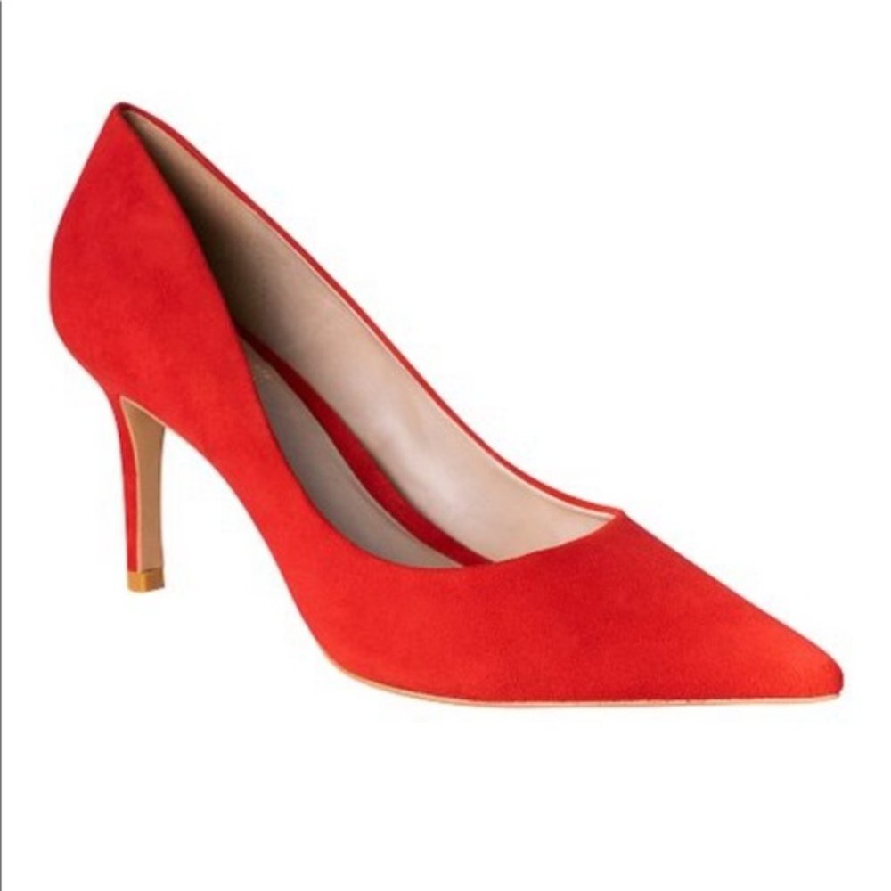 Elegant Red Suede Heels